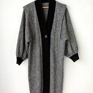 marled black & gray dolman long cardigan duster sweater